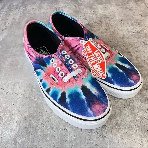 VANS Authentic (Tie Dye) Multi/True White Shoes - Picture 12 of 13